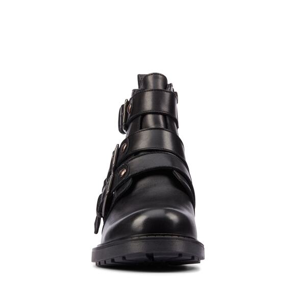 NEW CLARKS ORINOCO2 WOMEN'S BLACK LEATHER STUD BOOTS 9 - Picture 3 of 13